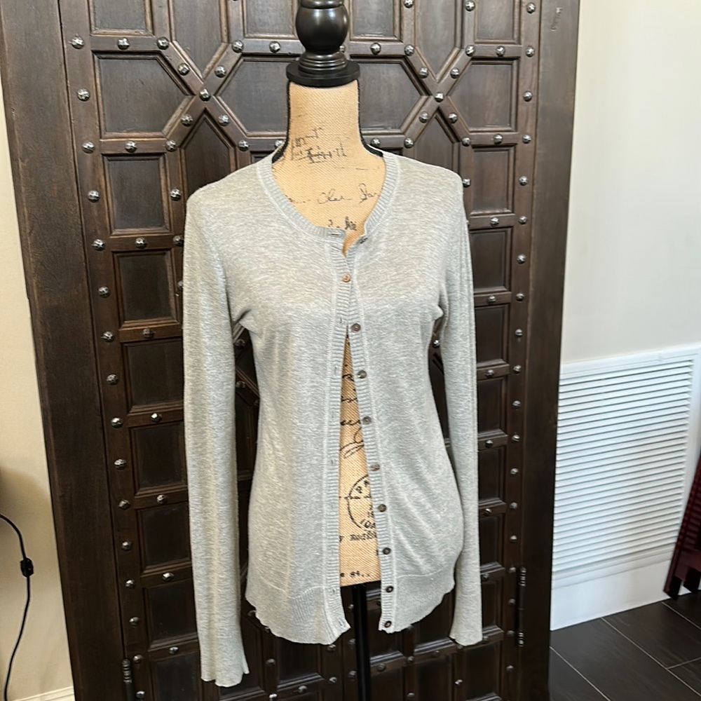 BCBG Light Grey Cardigan Sweater